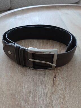 Fratelli Rossetti Dark Brown Leather Belt with Silver Buckle